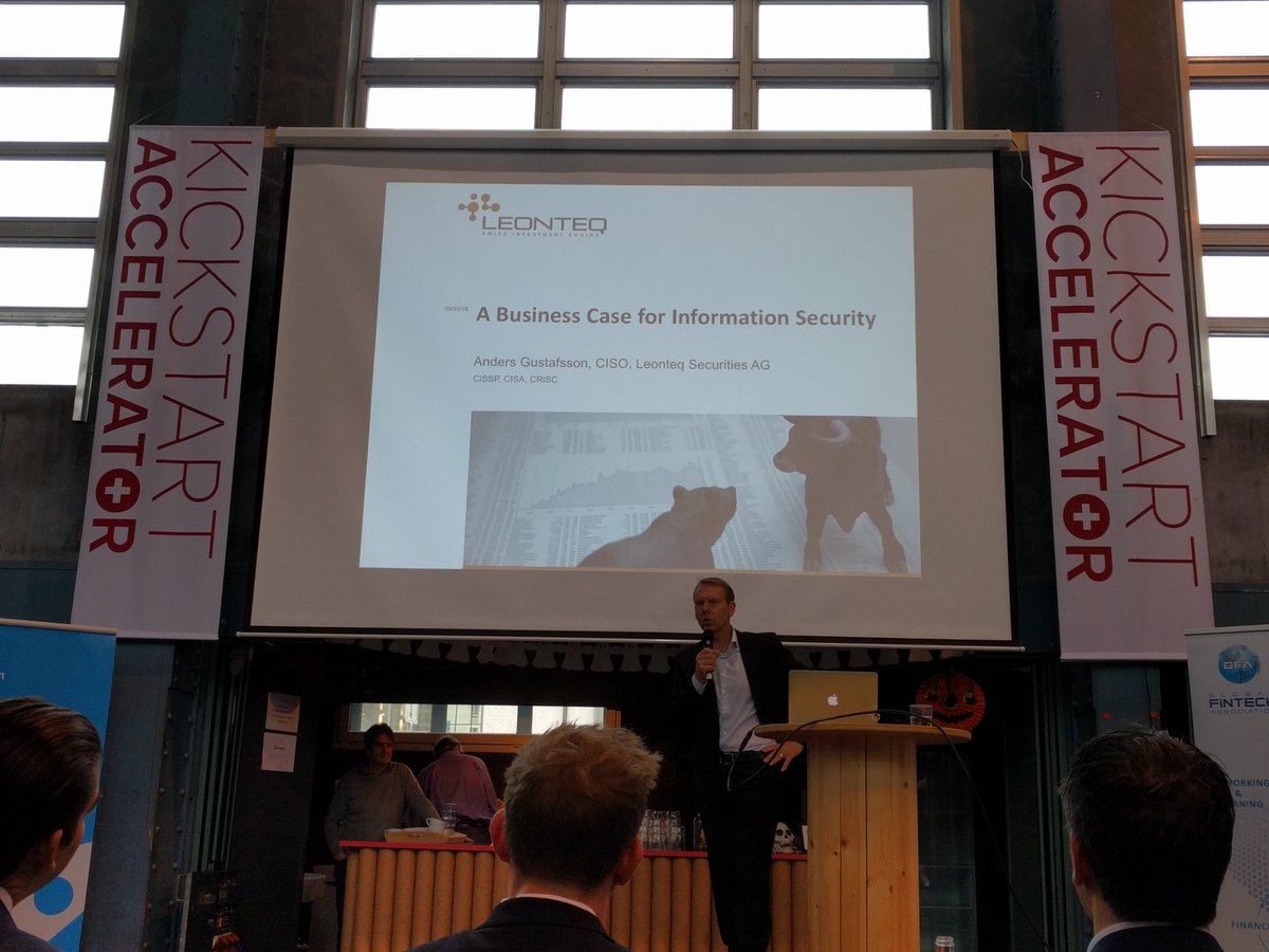 Leonteq_News's tweet image. #CyberSecurity as a business case by Leonteq CISO Anders Gustafsson today at #ks_accelerator #GFAhub