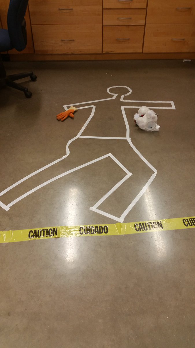 #hdlogansport  getting ready for halloween.  We are investigating what happened at the kitchen desk......