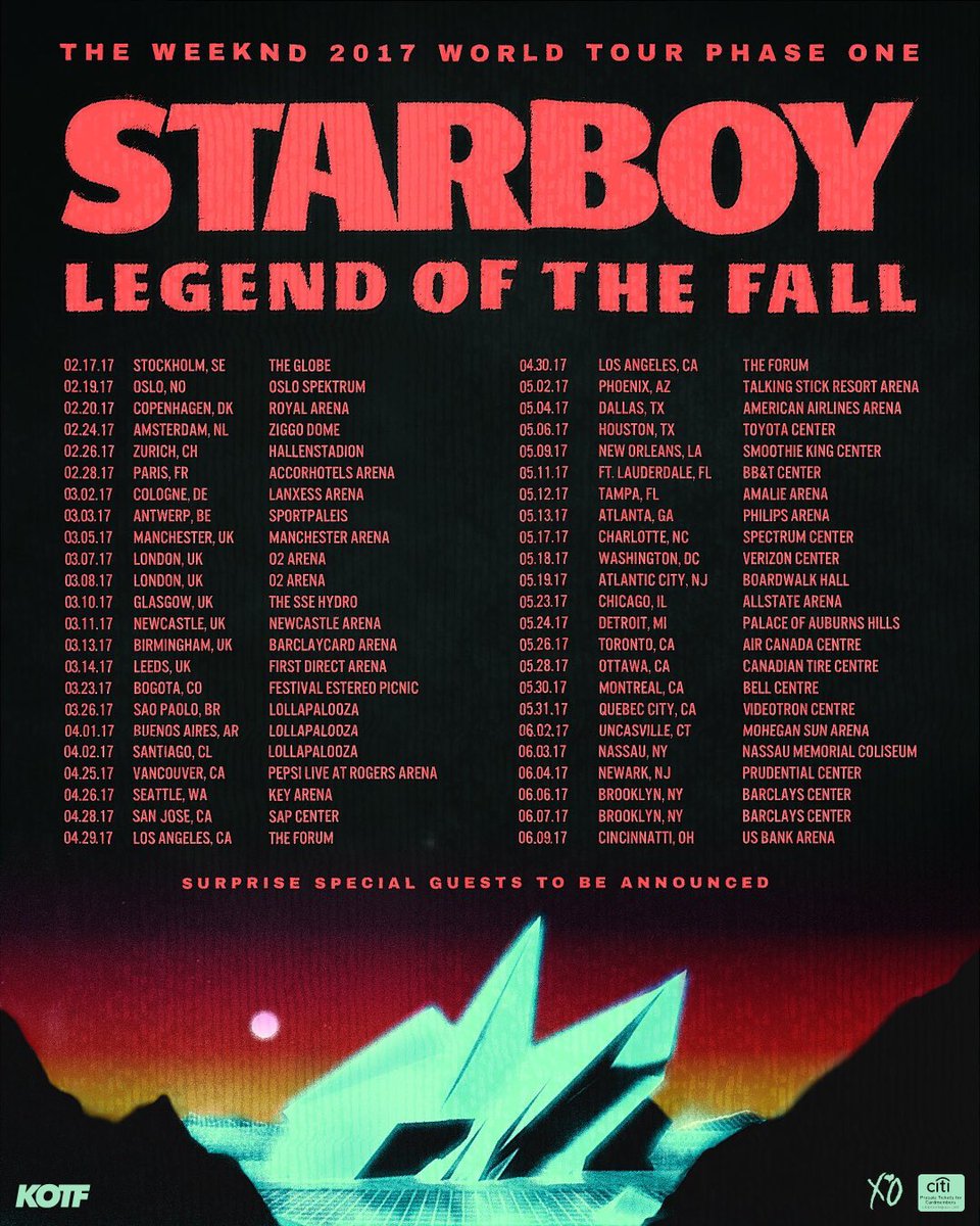 TheWeekndNewsXO's tweet photo. WORLD TOUR 2017 | SURPRISE SPECIAL GUESTS TO BE ANNOUNCED https://t.co/L5CFdMqSAR