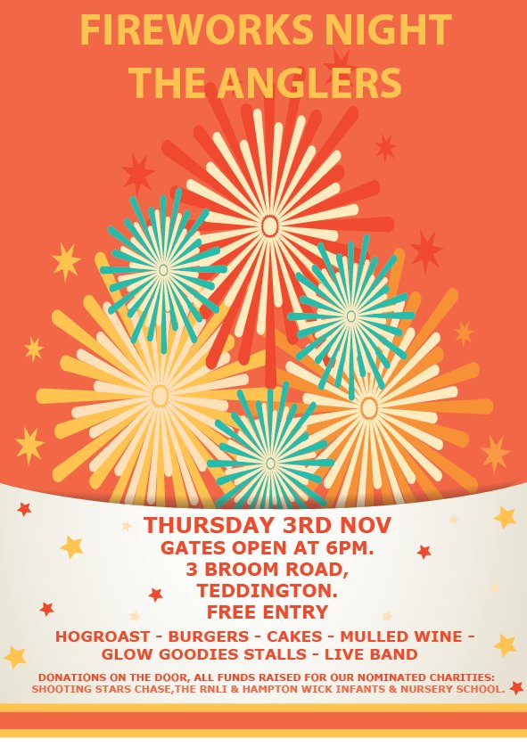 Come &amp; join us for our annual free #fireworksnight on Thurs 3rd Nov, all donations to <a href="/rnli_teddington/">Teddington Lifeboat</a> <a href="/SSChospices/">Shooting Star Children's Hospices</a> &amp; <a href="/FHWINSchool/">HamptonWickFriends</a>