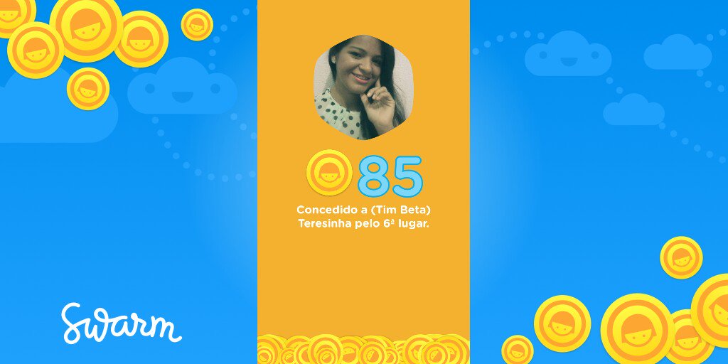 TeresinhaLP's tweet photo. Acabo de receber 85 moedas de bônus por ter chegado em 6ª lugar no placar do Swarm @swarmapp https://t.co/urJ4X7rl8o