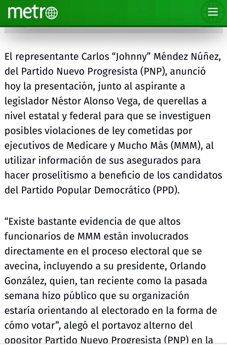 RicardoWritein's tweet photo. .@JohnnyMndez2016 denuncia irregularidades en el programa medicare #Fiscalización #JMParaPR https://t.co/3bFFepi8v3 https://t.co/pxi86G3XOw