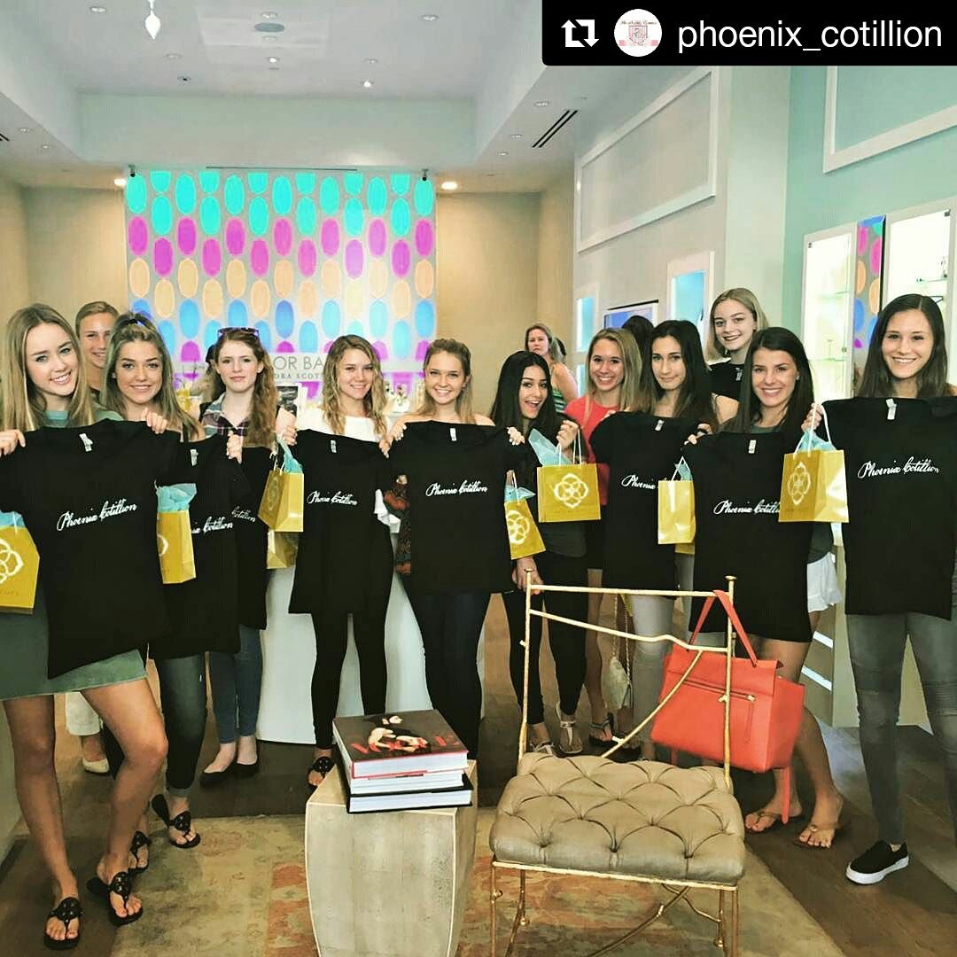 vip_designers's tweet photo. The Phoenix Cotillion #KickOff party where the PC girls were treated to a piece of #jewelry designed by them courtesy @KendraScott. https://t.co/x1187SE6Ow