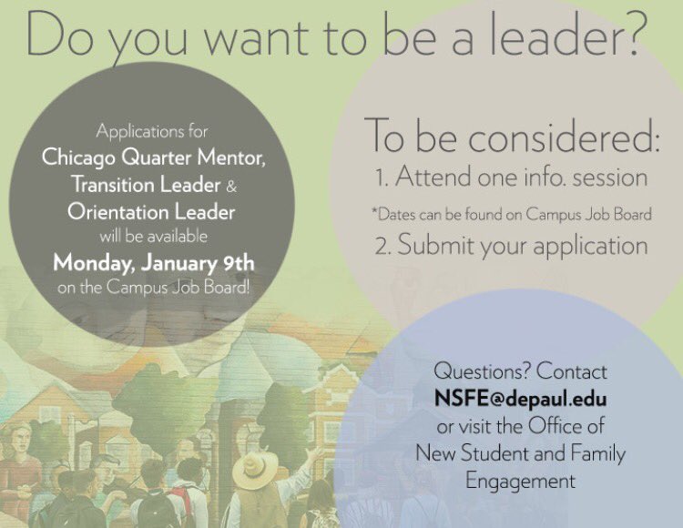 BSU_DPU's tweet photo. Interested in student leadership? 👀Applications will be available January 9th, 2017! #DePaulTwitter https://t.co/Sh2N7FkYCz