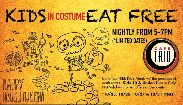 RGKC's tweet photo. @CafeTrioKC Kids In Costume 10 & Under Eat Free tonight from 5-7pm #kceats #kceatlocal #kc #kansascity #halloween https://t.co/pvjbZfehFV