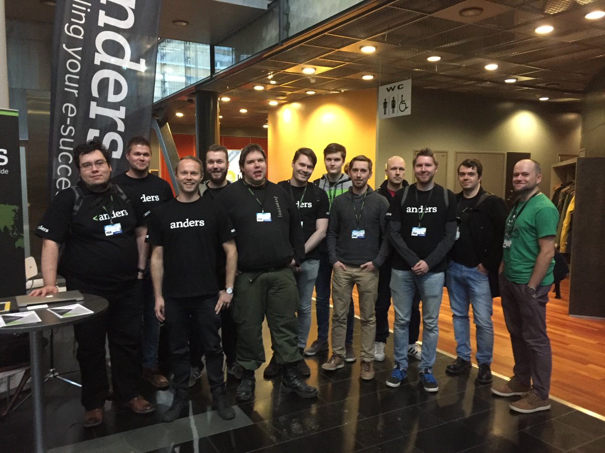 AndersInno's tweet photo. What an inspiring day at #Pyconfi! Great people and awesome speeches by #python gurus. Team Anders approves! @pyconfinland https://t.co/CLC87HwuNB