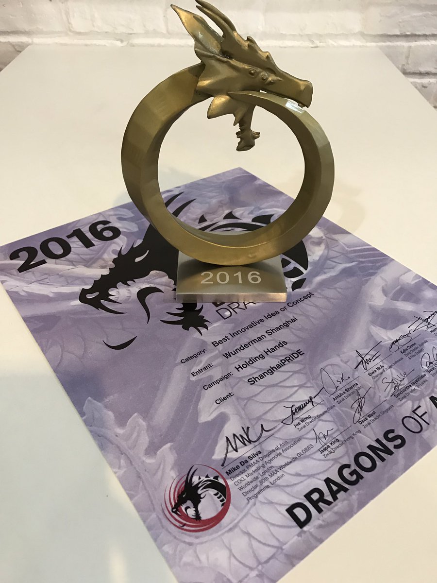 ShanghaiPride's tweet image. Bronze Prize Best Innovative Idea or Concept, Dragons of Asia - Holding Hands by Wunderman Shanghai
#pmaa  #dragonsofasia #wundermanshanghai