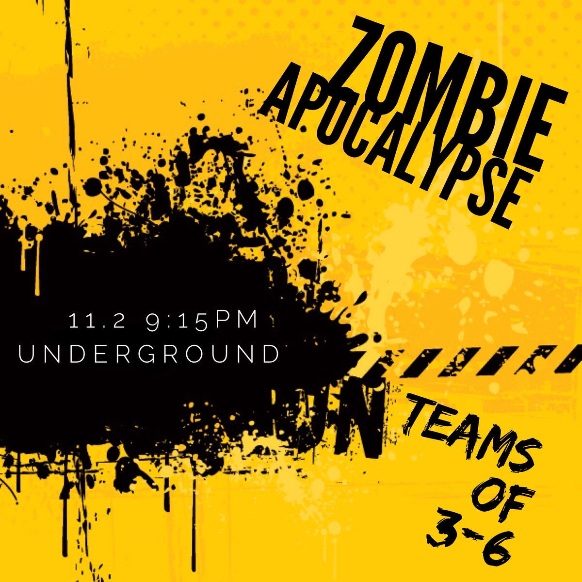 BethelU_SA's tweet photo. Grab your friends and sign up for Zombie Apocalypse today through Wednesday at commons tables!! Kickoff is Wednesday night! See you there!☠️ https://t.co/NJBXWZ45DQ