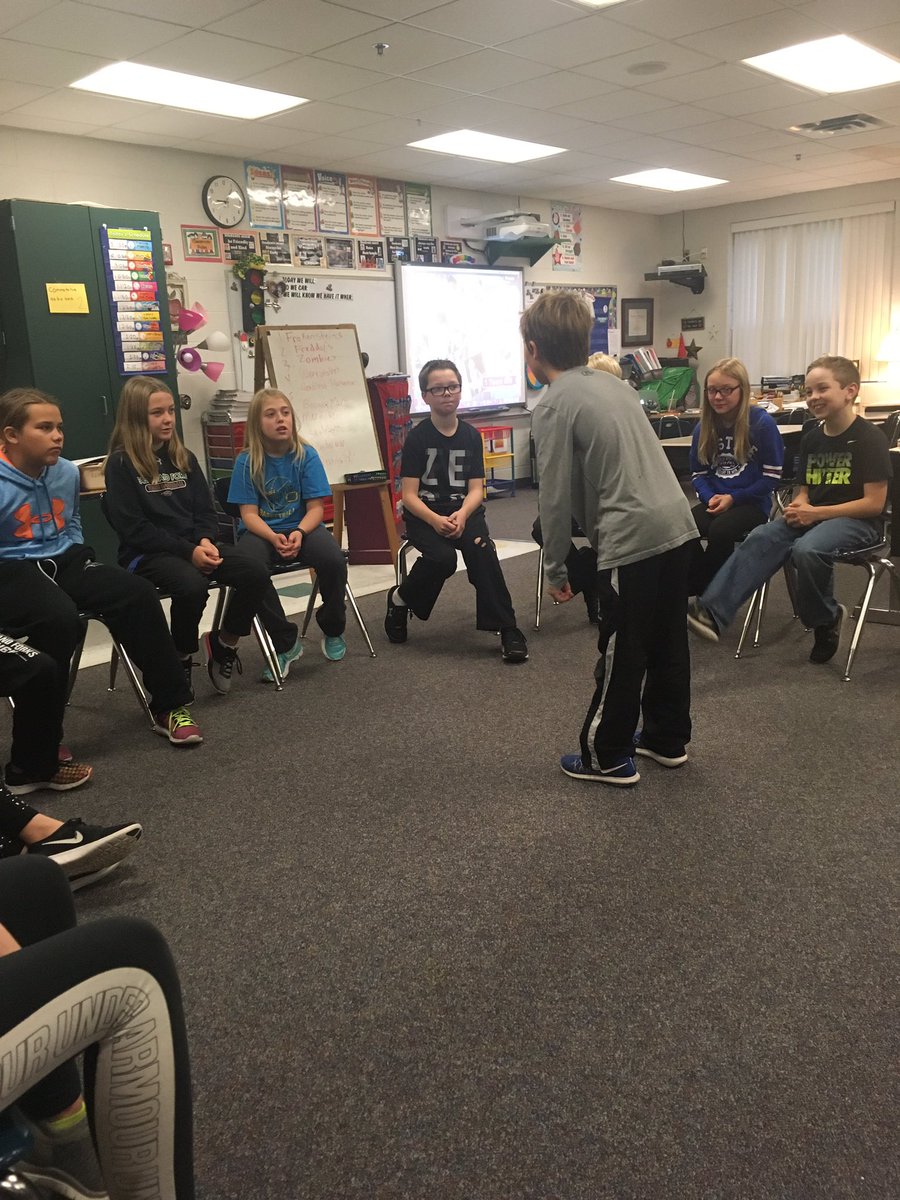 MsBina's tweet photo. Monster mash-up at morning meeting. #kickinitoff https://t.co/xm9kqpanDY