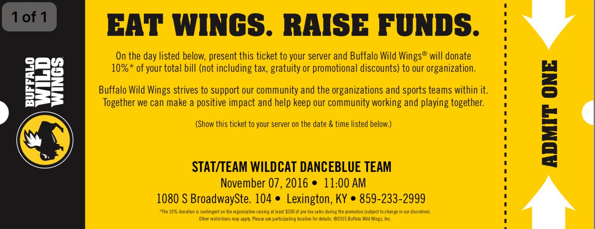 Mark your calendars! Next Monday, November 7th go to BDubbs on South Broadway to support @UKDanceBlue #FTK