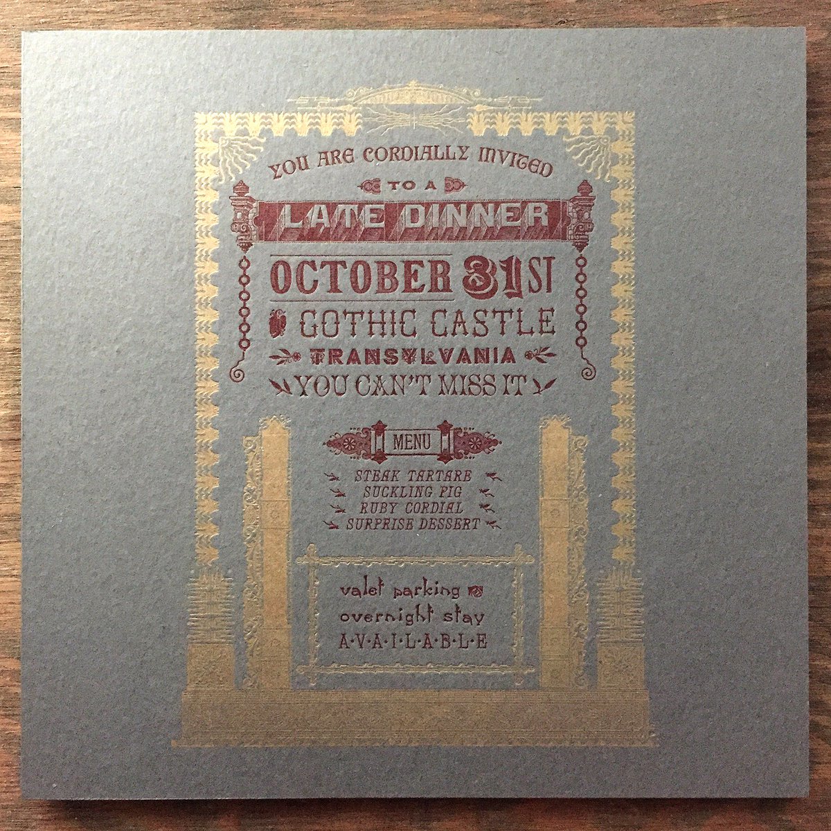 extensis's tweet photo. Happy #Halloween! Today's special edition #Fontspiration comes courtesy of Starshaped Press: gorgeous #letterpress invites to Transylvania. https://t.co/vv0zDXgFIn