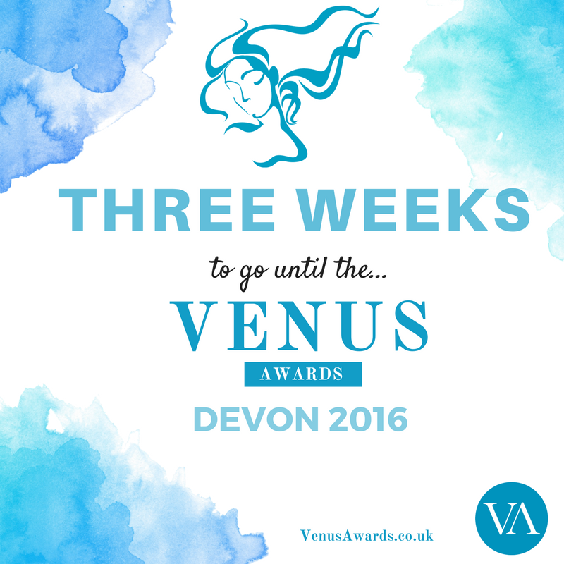 VenusMovement's tweet photo. Only 3 weeks to go until the Devon Awards Ceremony 2016 sponsored by @BowaterComms  #VenusDevon https://t.co/xcsJeSfE3B
