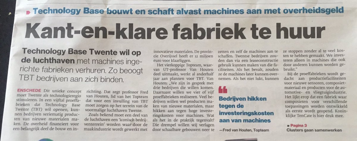 JemyPauwels's tweet image. Mooie ontwikkeling voor regio #Twente! Naast forse uitbreiding XL Businesspark nu ook nieuwe impulsen op #TwenteAirport: #TechnologyBase!