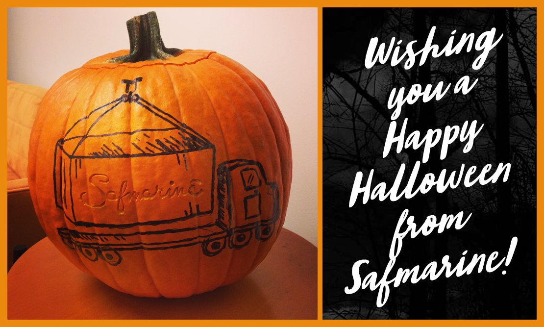 SafmarineNAM's tweet photo. We couldn't resist putting a #SafContainer on a #pumpkin! Have a safe, fun #Halloween! #logistics https://t.co/CTiDm0poGd