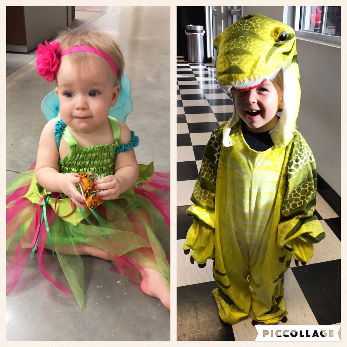 brandonrobold's tweet photo. The scariest dinosaur and the prettiest little fairy! #ICantBelieveTheyreMine #ProudDada #Halloween @JoAnnaRobold https://t.co/ipMQgMaBkd