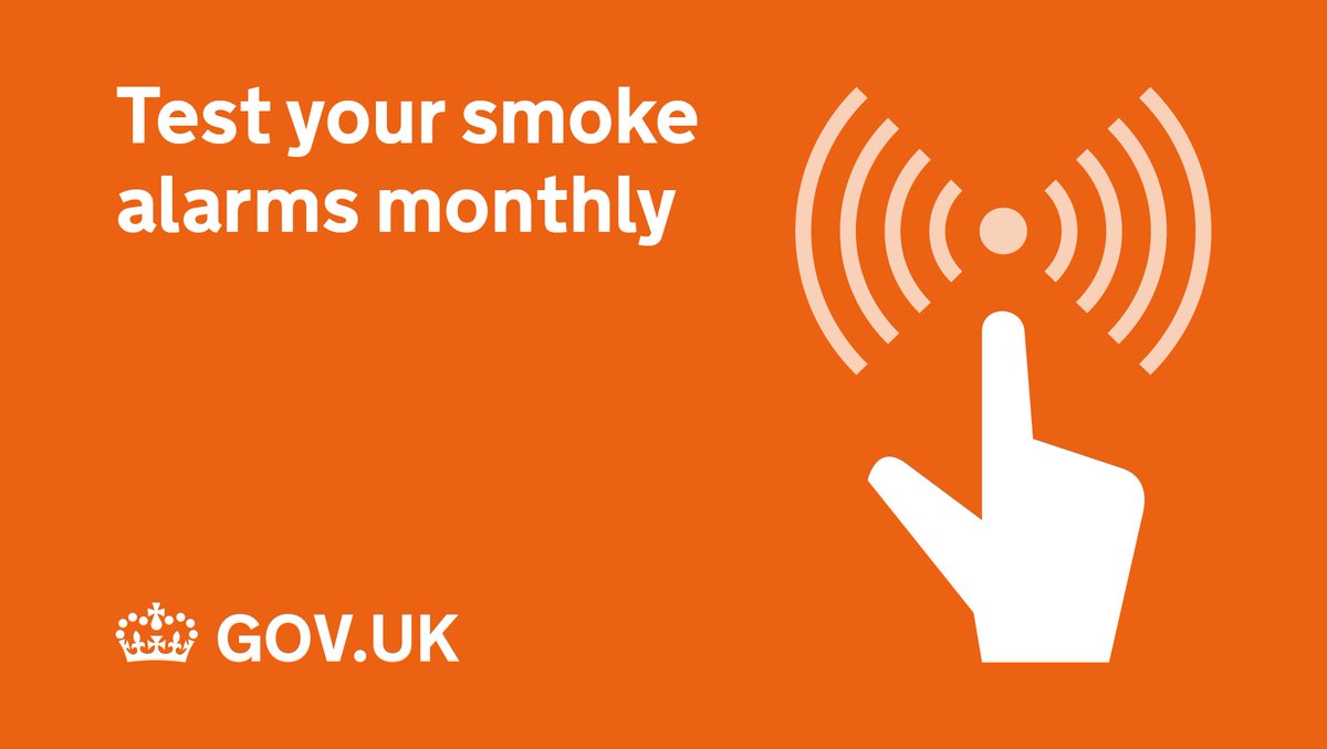 Text reads: test your smoke alarms monthly