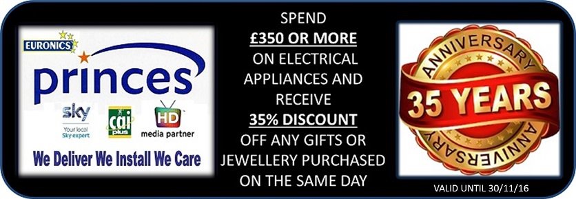 PrincesTV's tweet photo. This month we are celebrating 35 years in business. Keep checking our social media pages and website for great offers and competitions! https://t.co/MOkKXPjRSb