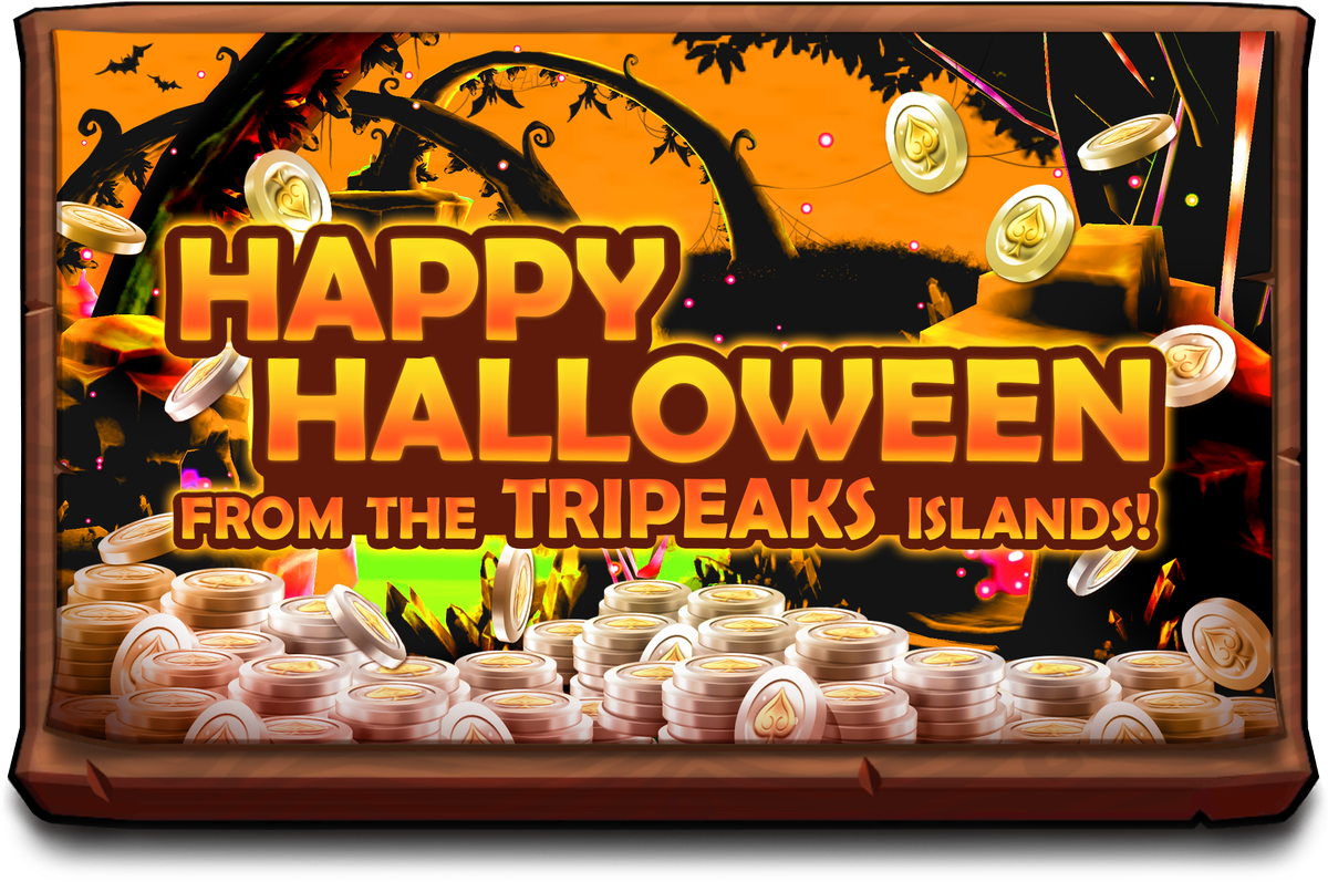 TriPeaksApp's tweet photo. Happy Halloween from us to you! May your trick-or-treat bags be full of tropical candies and a coconut or two! #SolitaireTripeaks https://t.co/bAE9ArHwN7