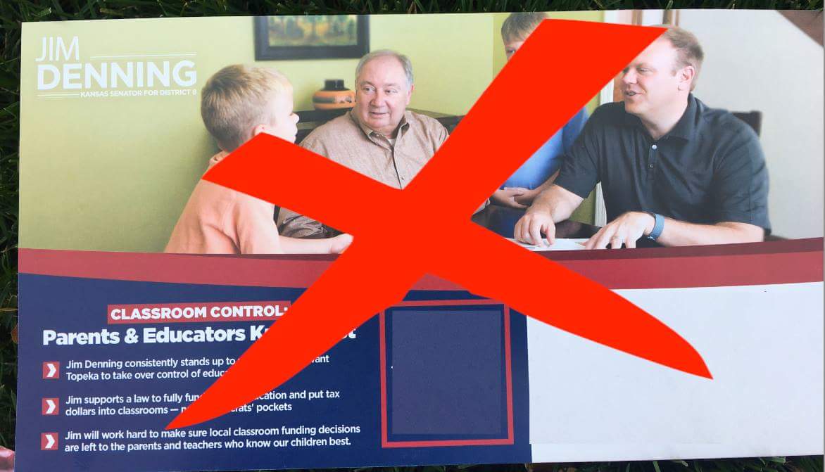 Stand_Up_BV's tweet photo. Sen. Denning has NOT supported our schools. Don't believe his spin. Vote @McGuire4Kansas https://t.co/1OBaHRAddO https://t.co/nt3LoeqnlP