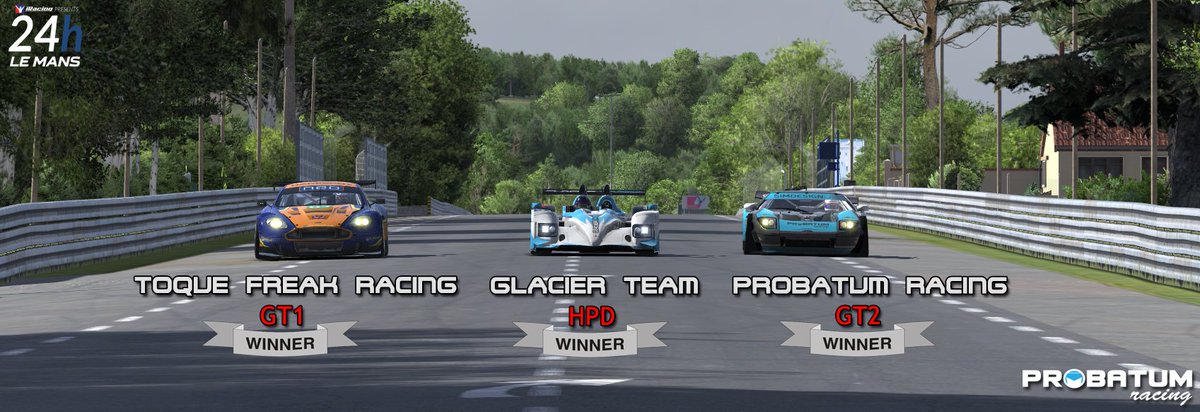 probatumracing's tweet image. 24H Le mans winners
#iRacingLeMans24 @iRacing @RaceSpotTV #lemans #iRacing