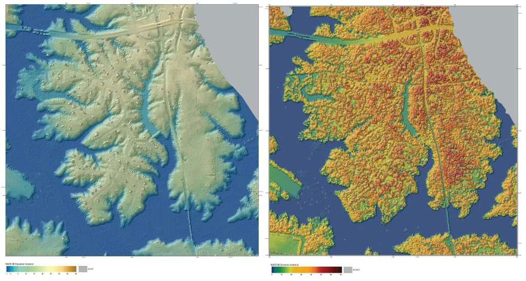This photo shows the ways LiDar data can be processed to show different views of the earth. #SSCI301