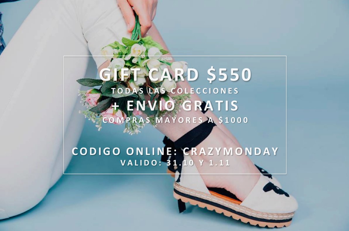 MiistShoes's tweet photo. #CyberMonday 
GIFT CARD: $550
Todas las colecciones 
ENVIO GRATIS
Compras mayores a $1000

CODIGO ONLINE: CRAZYMONDAY

#crueltyfree https://t.co/KvVxplH3Fi