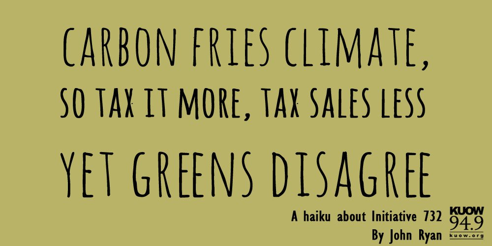 KUOW's tweet photo. #waelex haiku by @heyjohnryan. Learn more in our story on I-732 here. https://t.co/aDm5JLmpwL Don't forget to #vote! https://t.co/fAUTlcmj20