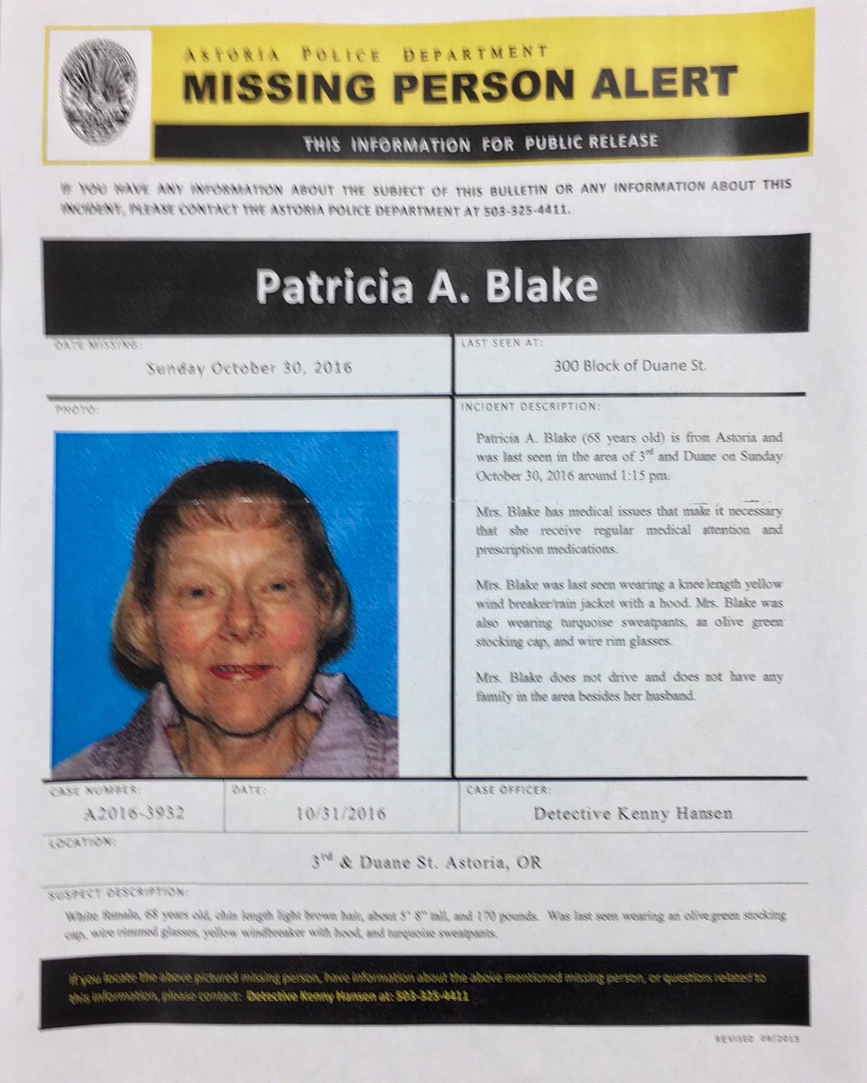 AstoriaCERT's tweet image. Astoria Police Department MISSING PERSON ALERT 
If you have info please call the Astoria Police Department at 503-325-4411.