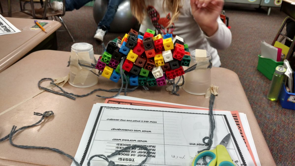 MrsKadrlik's tweet image. And the winner is...
#147  blocks!!!
(No spiders were harmed during construction.) 
#cfelem #spiderwebbridge #spookystem