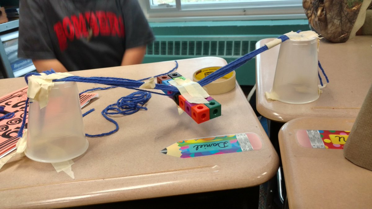 MrsKadrlik's tweet image. And the winner is...
#147  blocks!!!
(No spiders were harmed during construction.) 
#cfelem #spiderwebbridge #spookystem