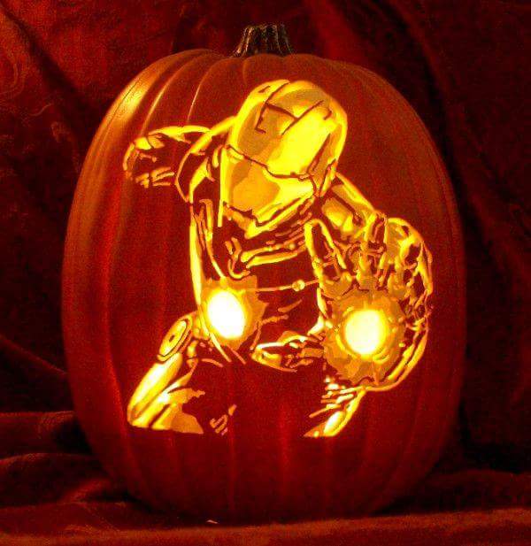 Iron Man Pumpkin Carving Patterns