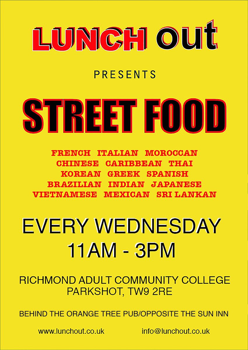 This #Wednesday 2nd Nov @RACC_College #Richmond @ClaudesBoulange @urbanfalafel1 @southstreetkitchen @Pizzamarias3eet @TheWrapGameLDN