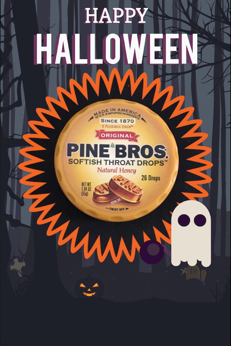 pinebros1870's tweet photo. Happy Halloween everyone! #PineBrothers #HappyHalloween #TrickorTreat https://t.co/b67hCjvXHD