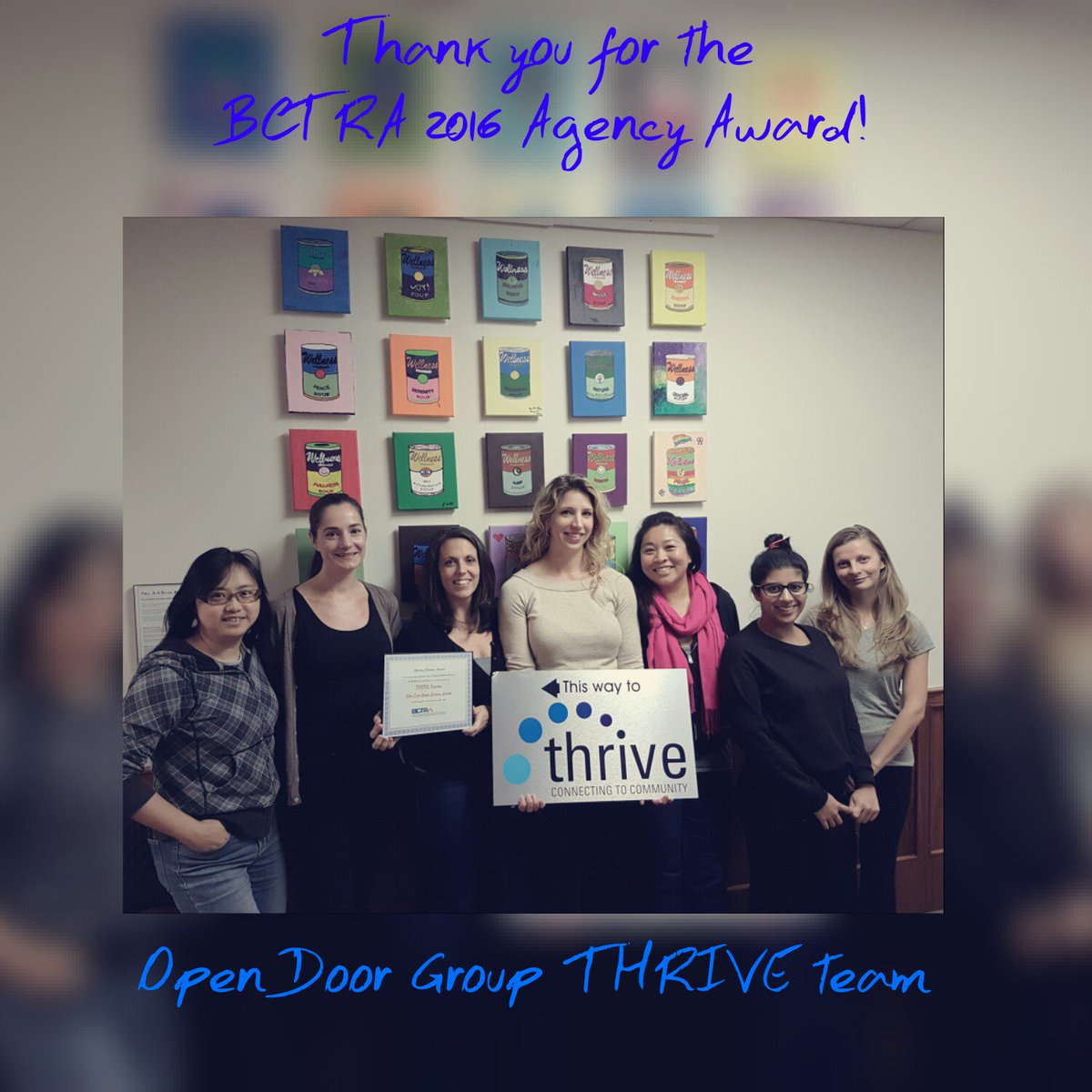 ODGThrive's tweet photo. Thanks again @TherapeuticRec for the nomination and to @BCTRA14  for dedicating so much hard work to the profession! @OpenDoorGroup https://t.co/c0WFD7X7Kc