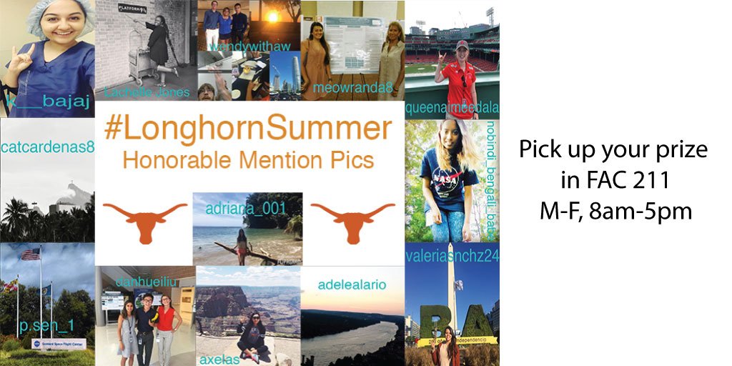 UTAustin2016's tweet image. Congrats @valeriasnchz24: #LonghornSummer photo contest honorable mention! Pick up your prize in FAC 211.