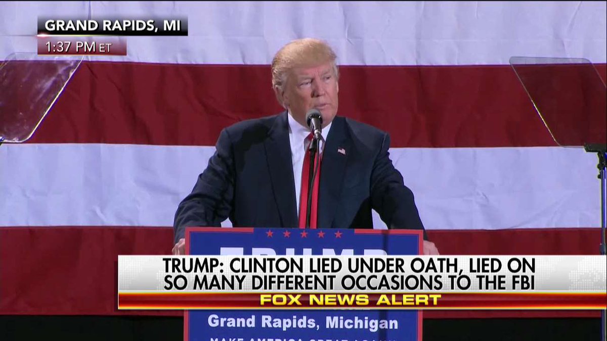 FoxNews's tweet photo. "Hillary is likely to be under investigation for a very long time." - @realDonaldTrump https://t.co/nobofc6iet