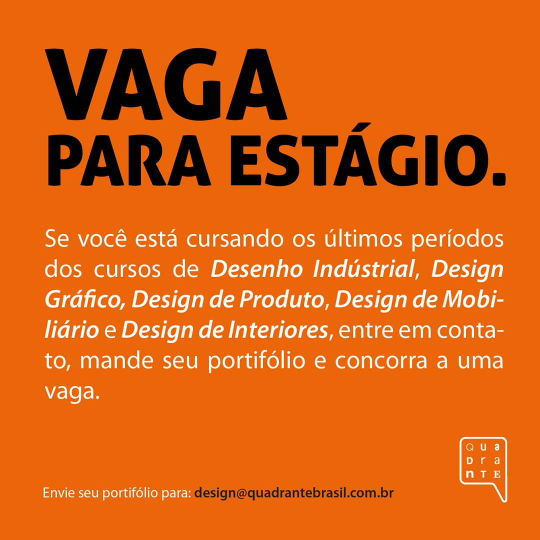 QuadranteBrasil's tweet photo. #Oportunidade Estamos precisando de você e da sua criatividade. https://t.co/uWEF7Rth3i