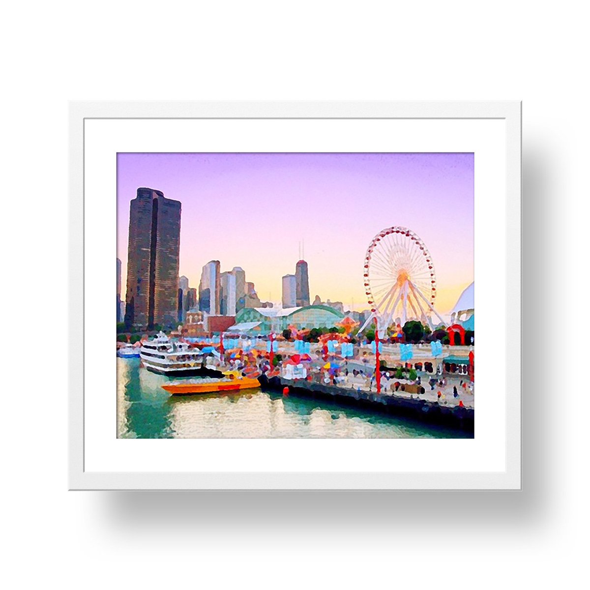 WorldlyWC's tweet image. New art of the week-Chicago's Navy Pier! Chicagoans get ready for tomorrow's game: etsy.com/listing/488751… #Chicago #navypier #Cubs #FlyTheW