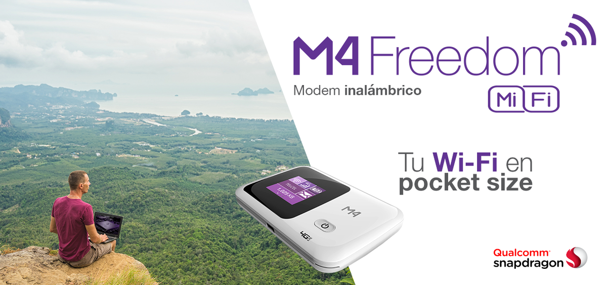 M4Connectivity's tweet photo. ¡Qué la distancia no sea un impedimento! Comparte tus mejores experiencias con tu #M4Freedom ¡Tu WiFi en pocket size! #ViveConectado https://t.co/oNvVqa6RpD