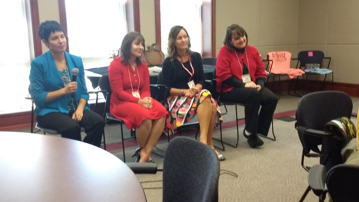 BillWolfeWrites's tweet photo. A belated thank you to Jennifer Zivoin, left, Andrea Hall, Shannon Anderson, and Tina P. Schwartz for great talks at #IndianaSCBWI Saturday. https://t.co/a2urpXW17z
