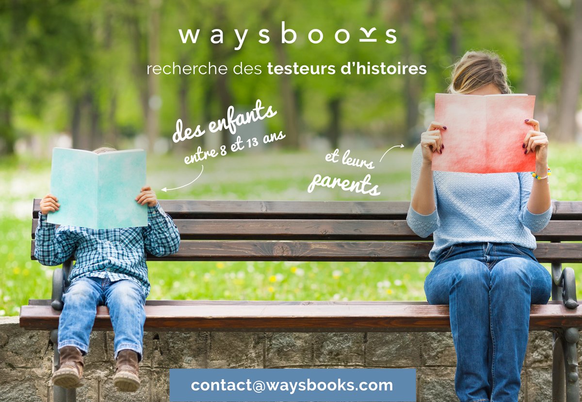 Waysbooks's tweet photo. Waysbooks recherche des #familles avec #enfants de 8 à 13ans pour tester sa future #histoire !

Please #RT ! :)

#lecture #livre #numerique https://t.co/WlitRvTn8u