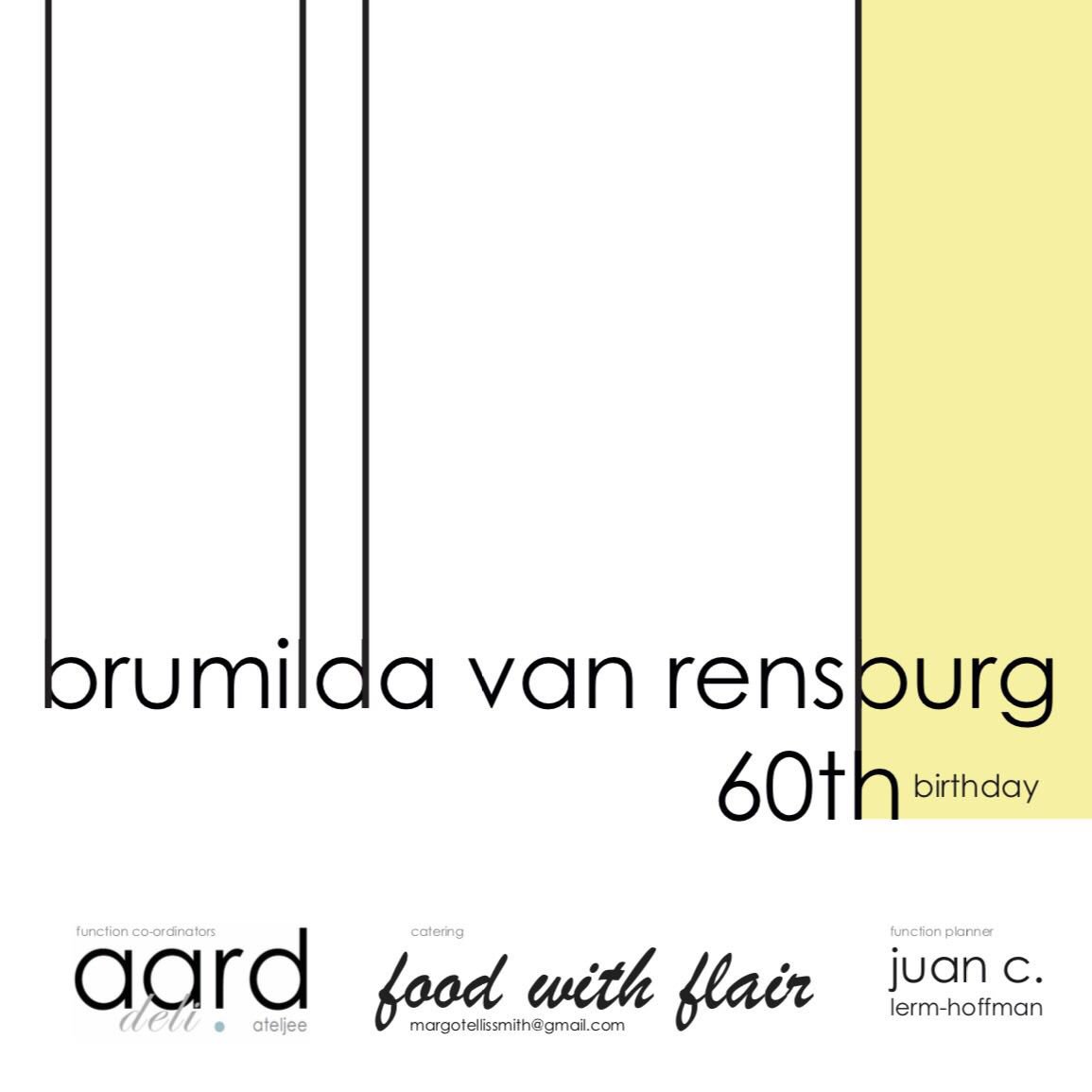 aard_deli's tweet photo. Brumilda van Rensburg 60th Birthday
Function Planner:Juan C. Lerm Hoffman
Function co-ordinators:Aard Ateljee Deli 
Catering:Food with Flair https://t.co/2JWpePLdHy