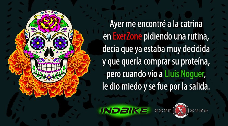 ExerZone's tweet photo. En #ExerZone celebramos con orgullo nuestras tradiciones y la Catrina lo sabe. Sigue entrenando duro para que la huesuda no te alcance. 😏👌 https://t.co/l53nhe9gou