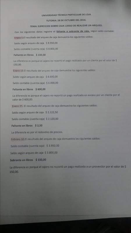 MaSanchez_G's tweet photo. Tutoria: Ejercicio de libro diario usando arqueo de cuenta  #ContaLC https://t.co/BWhhEyR00U