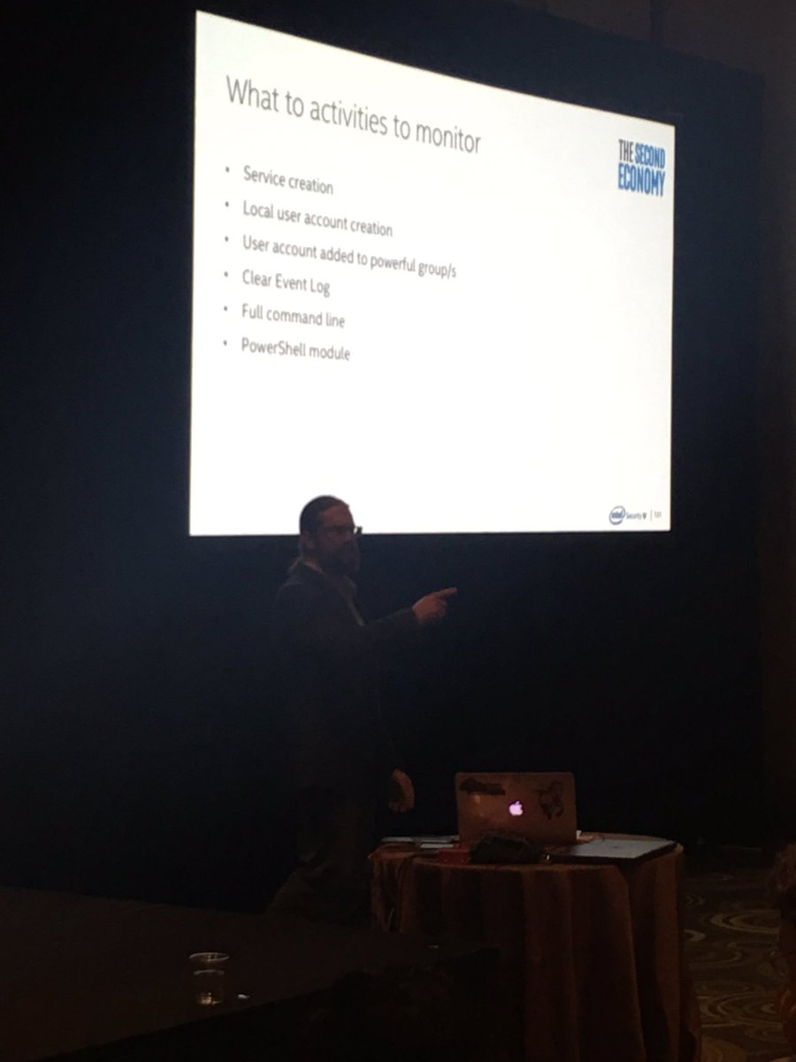 aboutsecurity's tweet photo. If you're not monitoring these events... you're losing! Ryan O'Connor @_remixed rocking the stage w/ Marshall stacks at #focus16 #foundstone https://t.co/WrapyKC0Ku