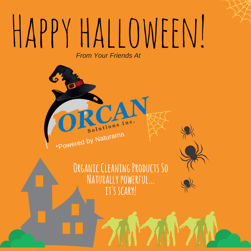 OrcanSolutions's tweet photo. Have a safe and #HappyHalloween! #orcan #ecofriendly #organiccleaning #naturallypowerful https://t.co/5ByyocDzvy