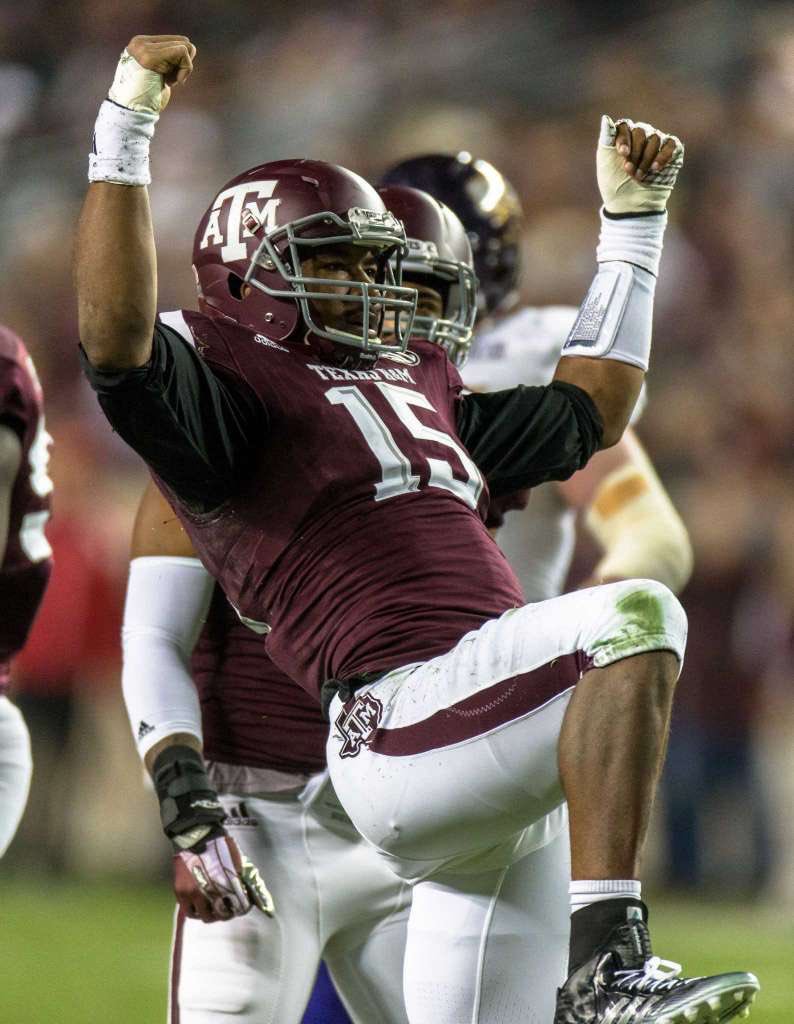 TAMU140for17's tweet photo. Memory No. 138: Myles Garrett's nominations to All-American and All-SEC teams #aggie140 #140for17 @TAMU @maysbusiness https://t.co/A0CYv1csRK