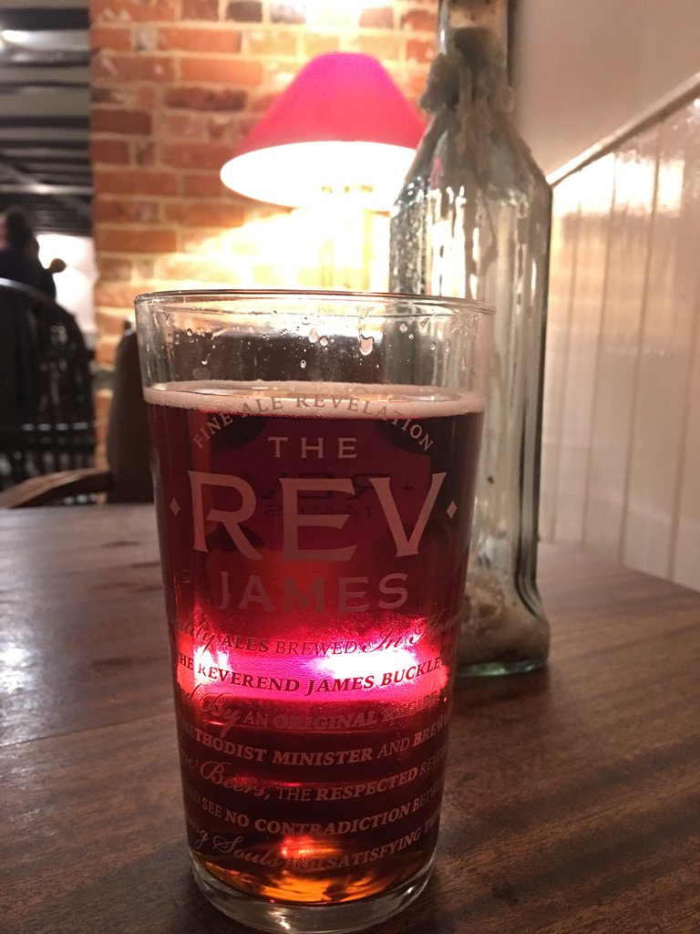 InspectorMorose's tweet image. A final visit to my “local” before two weeks of foreign booze. I’m confiding in the clergy again #RevJames