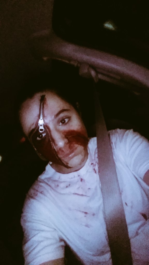 MaysonPowell's tweet image. A little Halloween makeup and Broadway radio