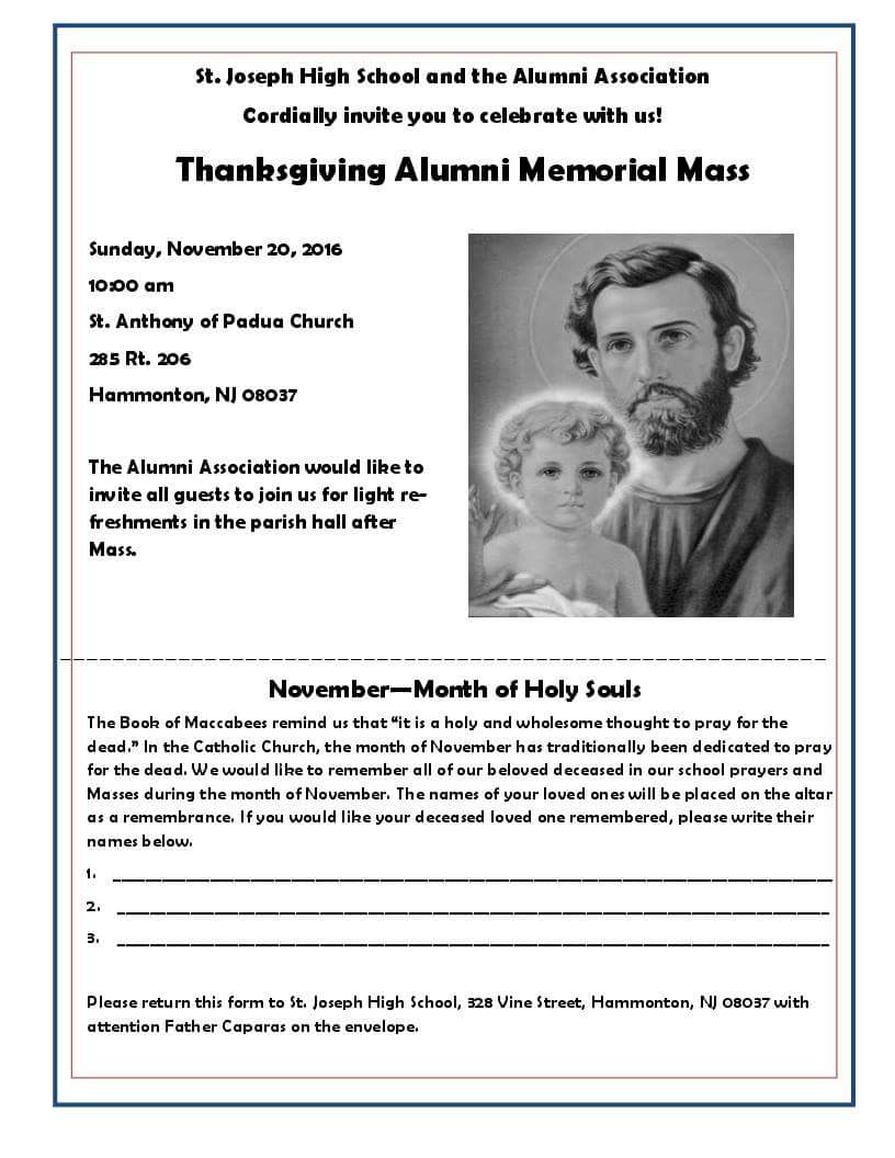 St. Joseph H.S. (@stjoe_wildcats) on Twitter photo Join us for our Annual Memorial Mass 11/20. <a href="/stjoe_athletics/">St. Joseph Athletics</a> <a href="/StJoe_Football/">St. Joseph Academy Football</a> <a href="/stjoesoftball/">St. Joseph Softball</a> <a href="/StJoe_Baseball/">St. Joe Baseball</a> Join us for our Annual Memorial Mass 11/20. <a href="/stjoe_athletics/">St. Joseph Athletics</a> <a href="/StJoe_Football/">St. Joseph Academy Football</a> <a href="/stjoesoftball/">St. Joseph Softball</a> <a href="/StJoe_Baseball/">St. Joe Baseball</a>
